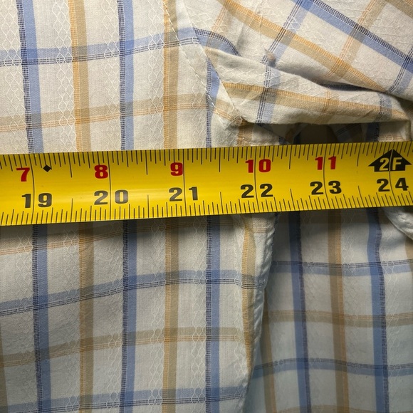 English Laundry John Lennon Button Down Shirt L 100% Cotton Blue Yellow Imagine - Picture 14 of 16